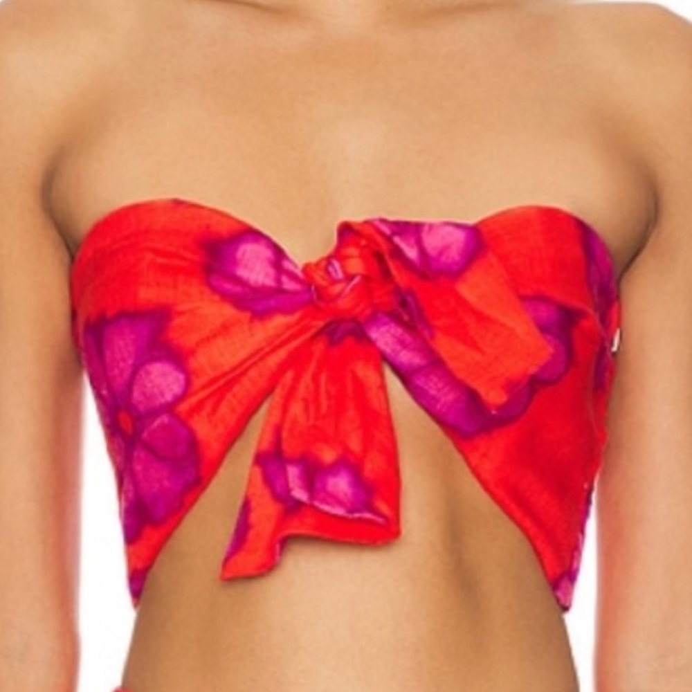 Rhode “Toni” Crop Top in Scarlet Bombay Bloom